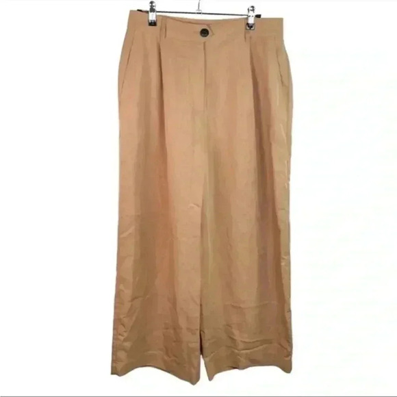 Rag & Bone Tan Dark Khaki Ivy Wide Leg Ankle Length Culotte Pant - Picture 2 of 10